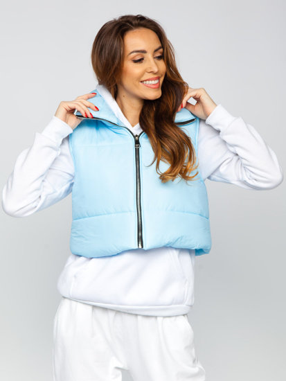 Women's Short Quilted Gilet Sky Blue Bolf 82330