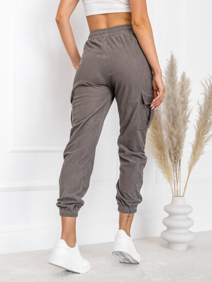 Women’s Striped Cargo Joggers Grey Bolf W7861