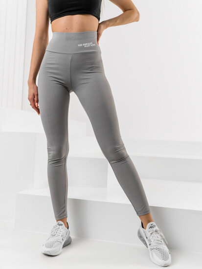 Women's Striped Leggings Grey Bolf W7502