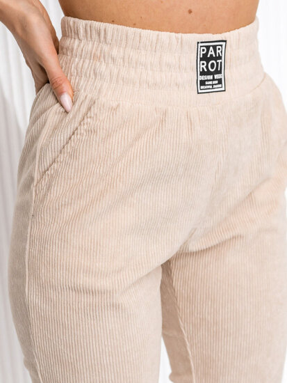 Women’s Striped Sweatpants Beige Bolf W7858