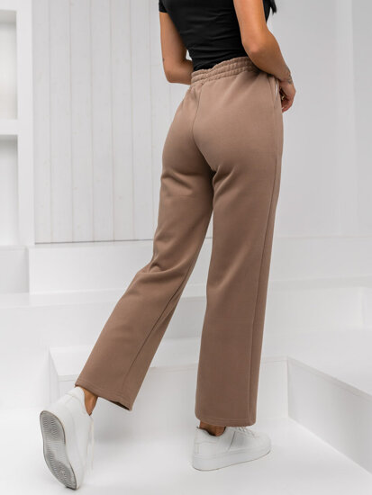 Women’s Sweatpants Wide Leg Brown Bolf W5213