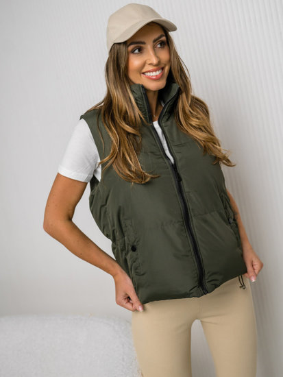 Women's Thick Quilted Gilet Khaki Bolf 5M3150