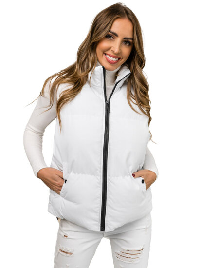 Women's Thick Quilted Gilet White Bolf 5M3150