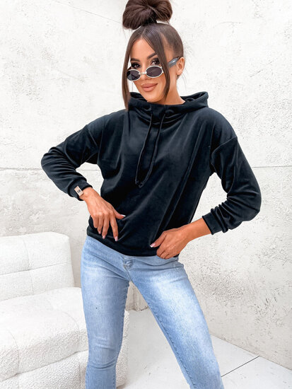 Women’s Velour Hoodie Black Bolf 8270