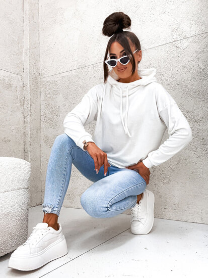 Women’s Velour Hoodie Ecru Bolf 8270