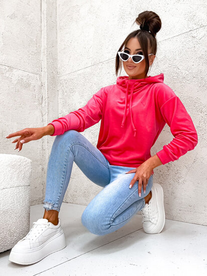 Women’s Velour Hoodie Fuchsia Bolf 8270