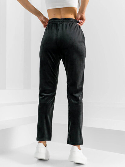 Women's Velour Sweatpants Black Bolf W7626