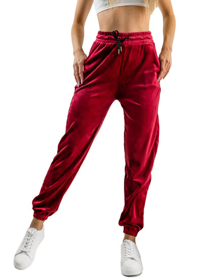 Women's Velour Sweatpants Claret Bolf HL241