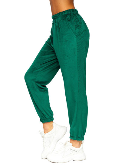 Women's Velour Sweatpants Green Bolf 3840