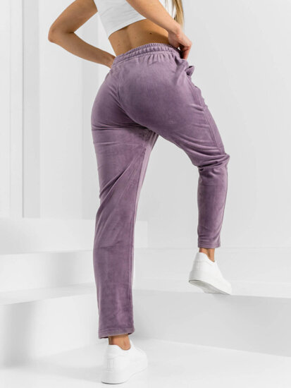 Women's Velour Sweatpants Violet Bolf W7626
