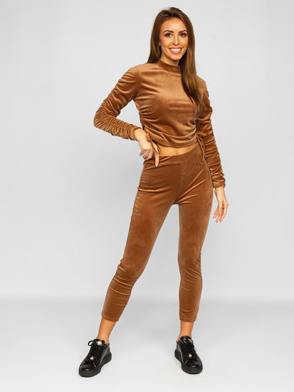 Women's Velour Tracksuit Brown Bolf 7511