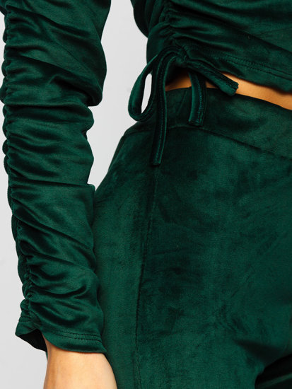 Women's Velour Tracksuit Green Bolf 7511