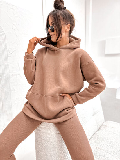 Women's Warm Kangaroo Hoodie Cappuccino Bolf 8217