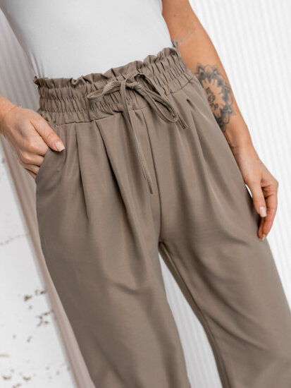 Women’s Wide Leg Pants Beige Bolf W7865