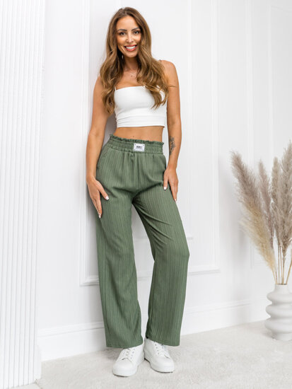 Women’s Wide Leg Pants Green Bolf W7961