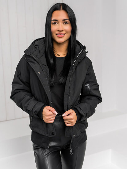 Women's Winter Jacket with hood Black Bolf 16M9215