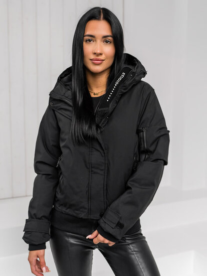 Women's Winter Jacket with hood Black Bolf 16M9215