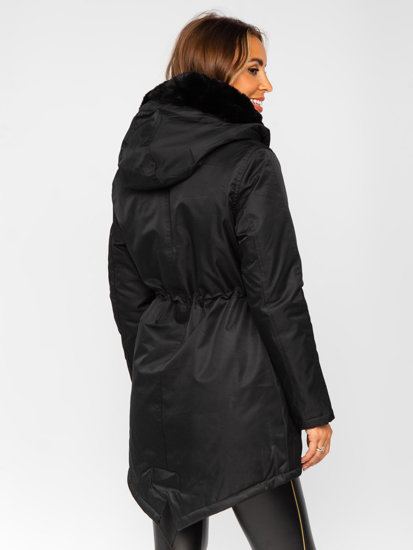 Women's Winter Parka Jacket with Hood Black Bolf 5M762