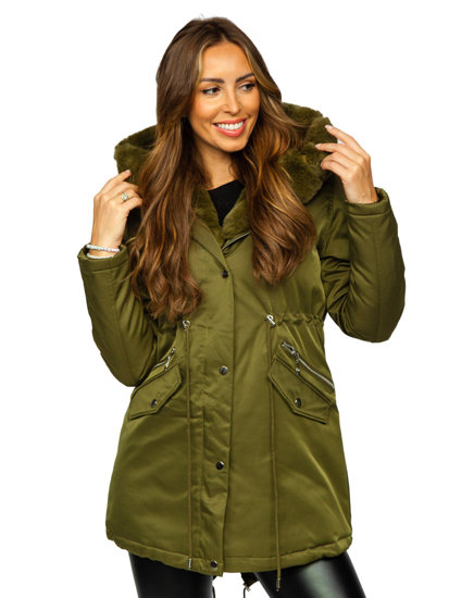 Women's Winter Parka Jacket with Hood Khaki Bolf 5M762