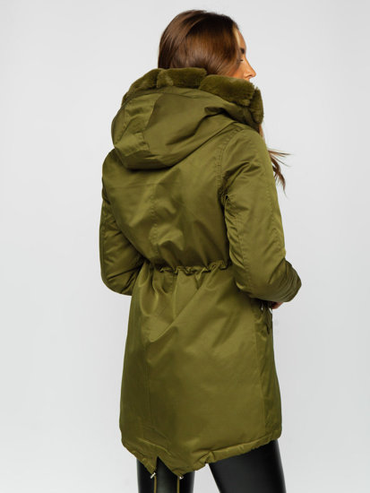 Women's Winter Parka Jacket with Hood Khaki Bolf 5M762