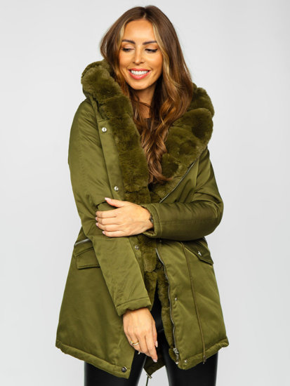 Women's Winter Parka Jacket with Hood Khaki Bolf 5M762