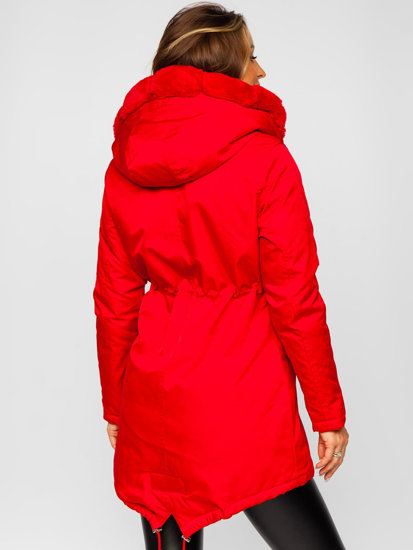 Women's Winter Parka Jacket with Hood Red Bolf 5M762