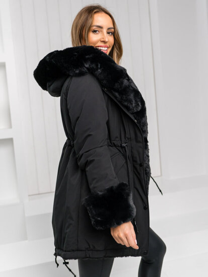 Women's Winter Parka Jacket with hood Black Bolf 11Z8085