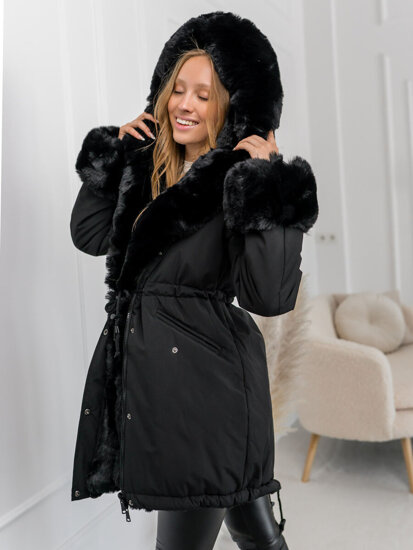 Women's Winter Parka Jacket with hood Black Bolf 11Z8085A1