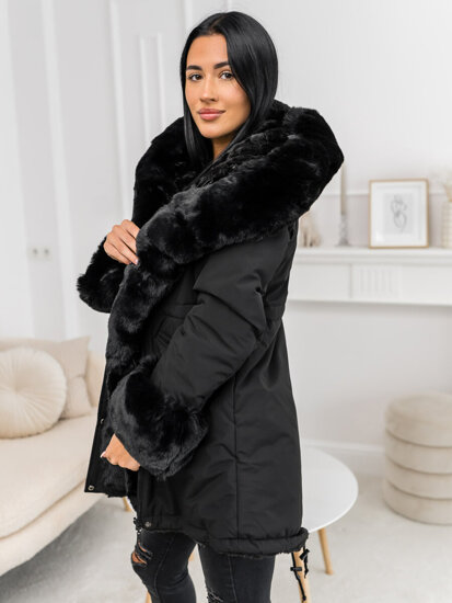 Women's Winter Parka Jacket with hood Black Bolf 11Z8085A2