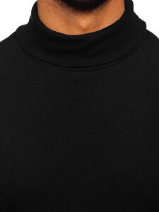 Men’s Basic Cotton Polo Neck Sweater Black Bolf 535