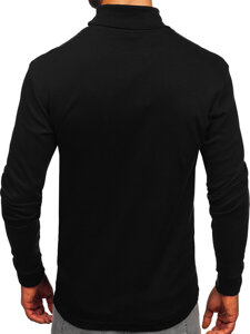 Men’s Basic Cotton Polo Neck Sweater Black Bolf 535