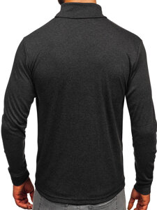 Men’s Basic Cotton Polo Neck Sweater Graphite Bolf 535