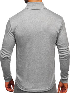 Men’s Basic Cotton Polo Neck Sweater Grey Bolf 535