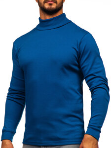 Men’s Basic Cotton Polo Neck Sweater Navy Blue Bolf 535