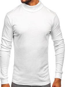 Men’s Basic Cotton Polo Neck Sweater White Bolf 535