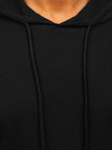 Men's Basic Cotton T-shirt with hood Black Bolf 14513