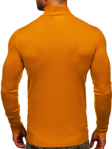 Men's Basic Half Polo Neck Camel Bolf YY05