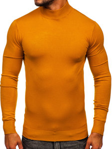 Men's Basic Half Polo Neck Camel Bolf YY05