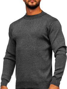 Men's Basic Half Polo Neck Sweater Anthracite Bolf S8561