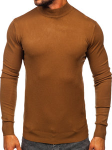 Men's Basic Half Polo Neck Sweater Brown Bolf W1-1725