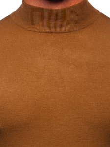 Men's Basic Half Polo Neck Sweater Brown Bolf W1-1725