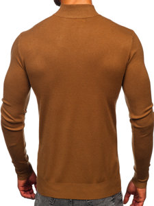 Men's Basic Half Polo Neck Sweater Brown Bolf W1-1725