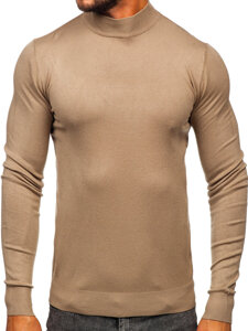 Men's Basic Half Polo Neck Sweater Camel Bolf W1-1725