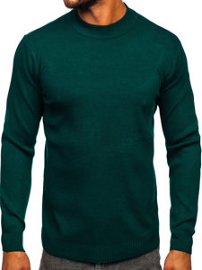 Men's Basic Half Polo Neck Sweater Green Bolf S8563