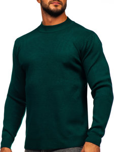 Men's Basic Half Polo Neck Sweater Green Bolf S8563