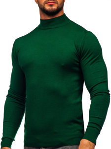 Men's Basic Half Polo Neck Sweater Green Bolf W1-1725