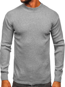 Men's Basic Half Polo Neck Sweater Grey Bolf S8563