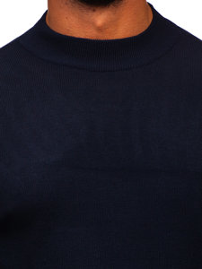 Men's Basic Half Polo Neck Sweater Navy Blue Bolf S8563