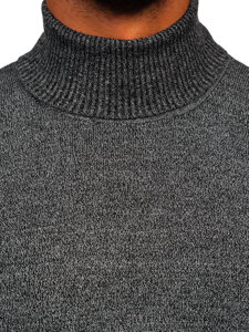 Men's Basic Polo Neck Sweater Anthracite Bolf S8730