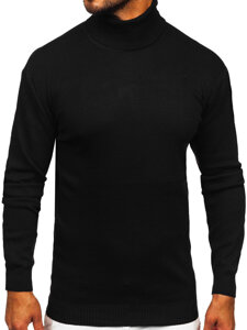 Men's Basic Polo Neck Sweater Black Bolf S8517